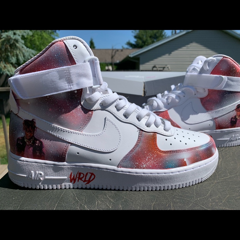 NWT Custom JUICE WRLD AF1 Red Galaxy !